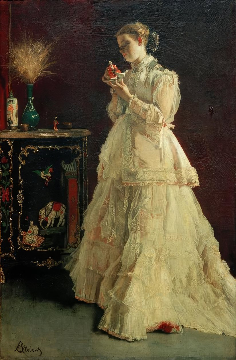 A.Stevens, Die Dame in Rosa alkotó: Alfred Emile Stevens