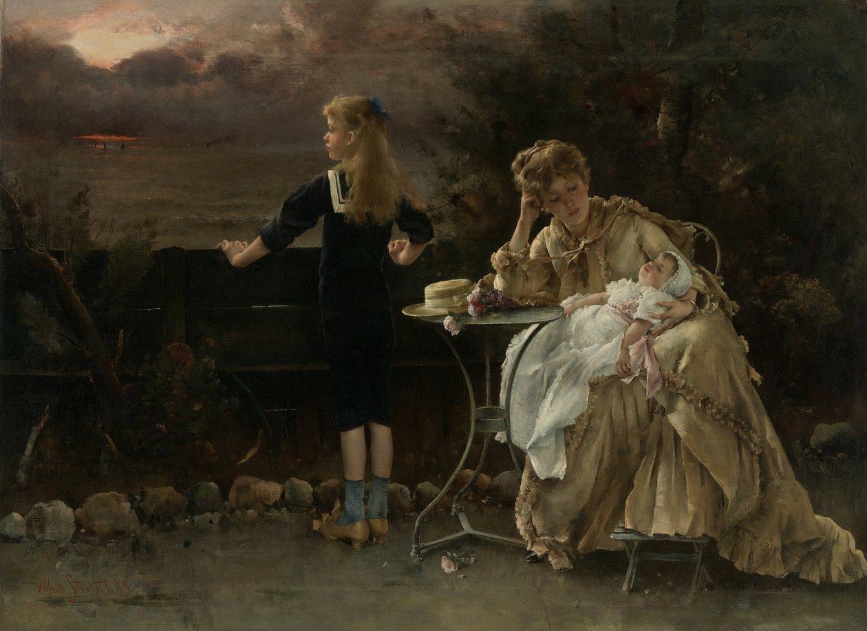 Anya és gyermekei alkotó: Alfred Emile Stevens