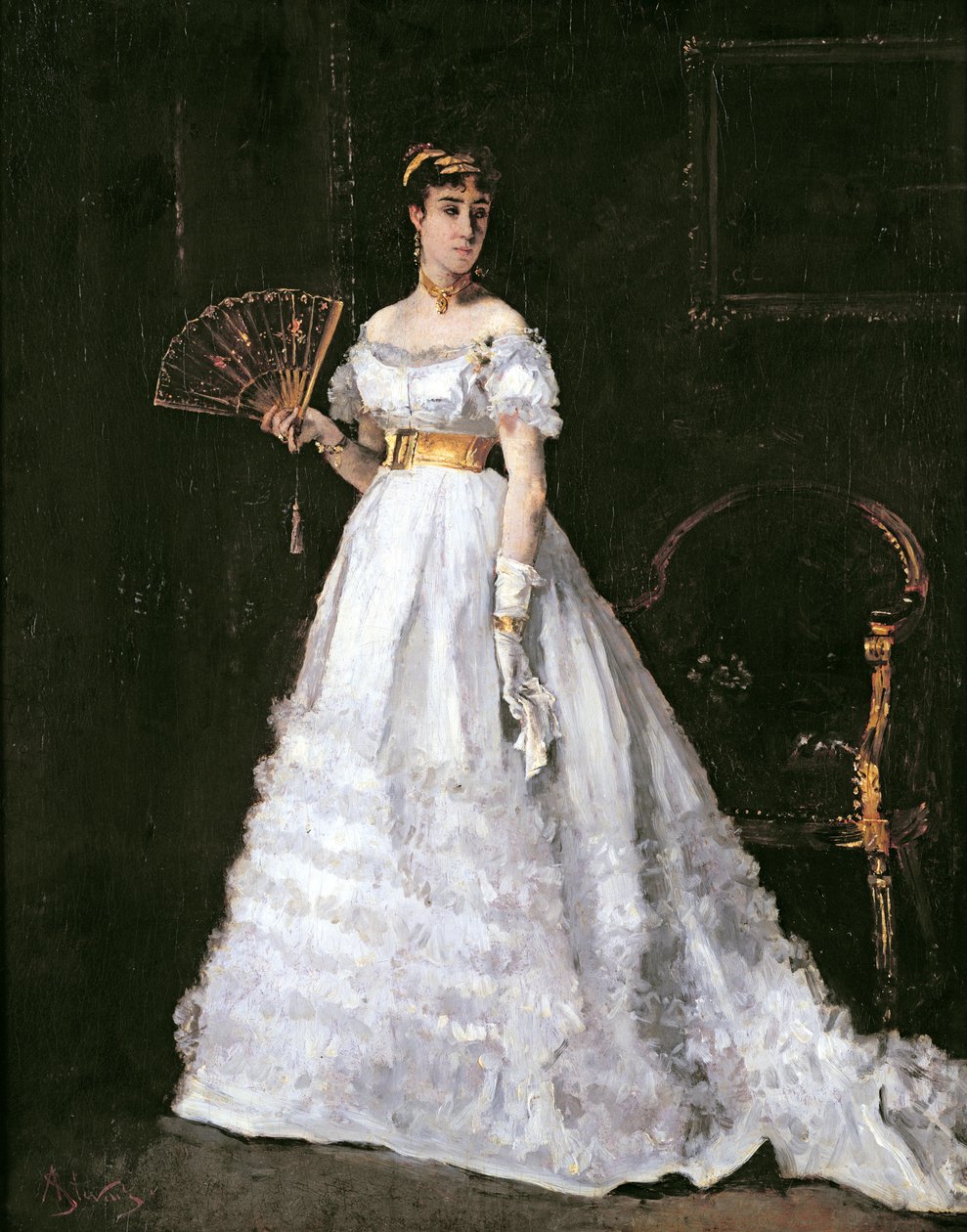 Fehér ruhás nő alkotó: Alfred Emile Stevens