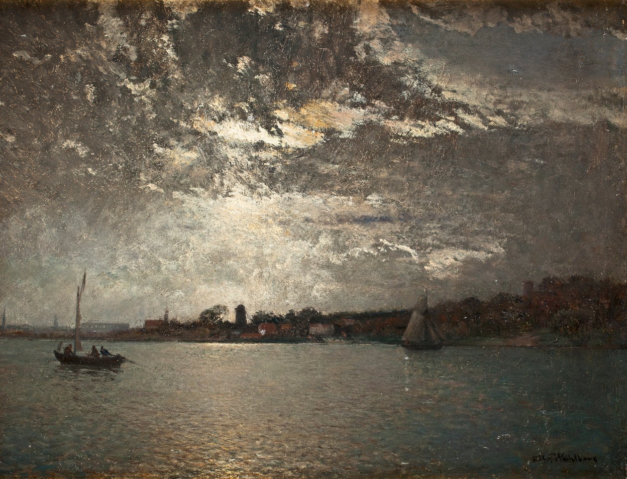 Holdfényes hangulat, Stockholm bejárata alkotó: Alfred Wahlberg