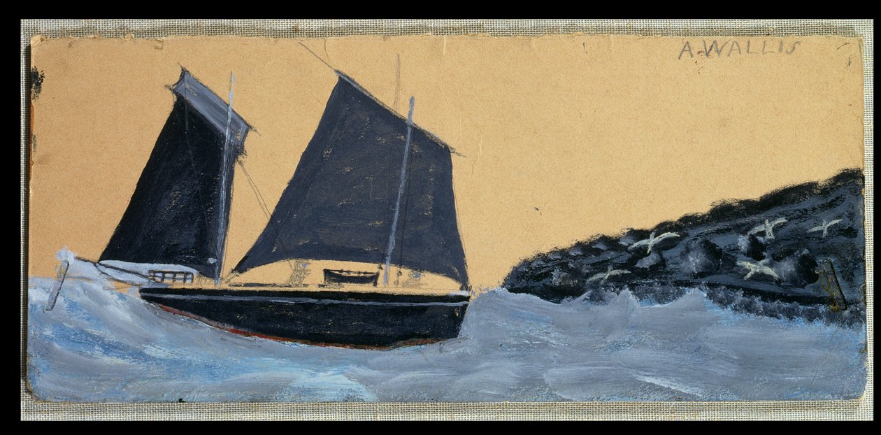 Vitorlázás a St. Ives-en (olaj a fedélzetre helyezett kártyán) alkotó: Alfred Wallis