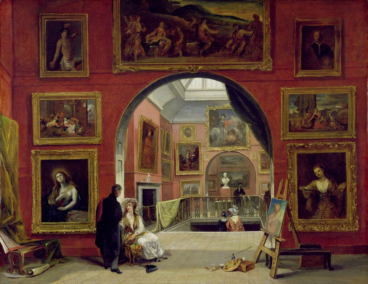 A királyi intézmény belseje, a régi mesterek kiállítása idején, 1832 nyarán, 1833 alkotó: Alfred Woolmer
