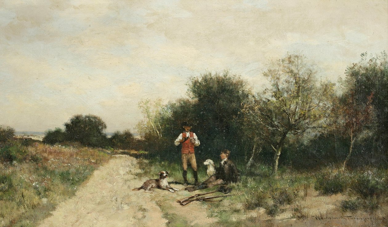 A vadászok szünetet tartanak alkotó: Alfred Wordsworth Thompson