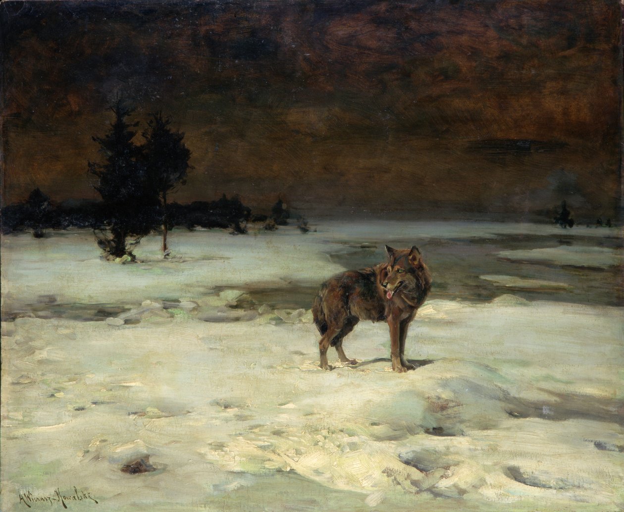 Szabadon és egyedül, 1900 körül alkotó: Alfred von Wierusz Kowalski