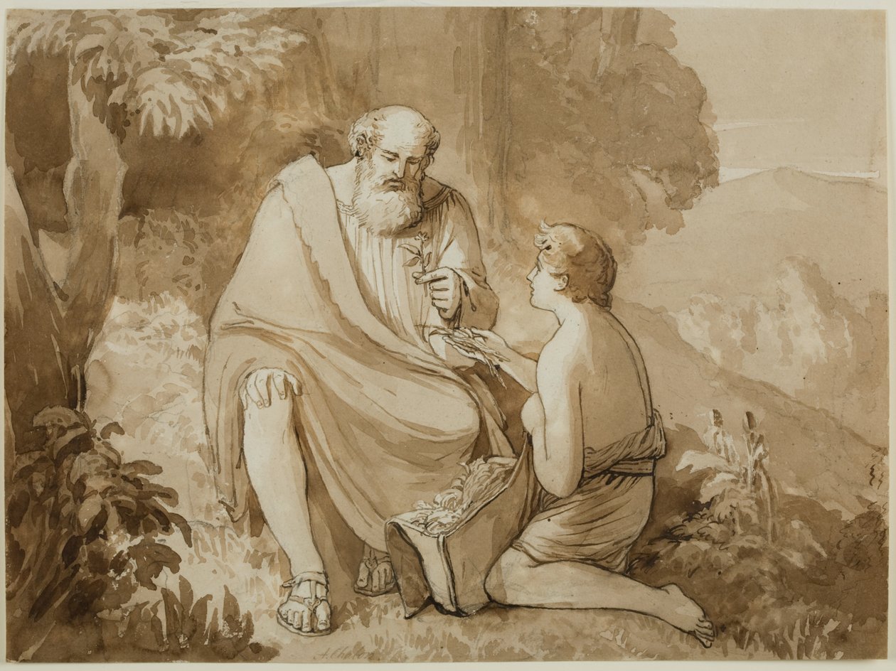 Illusztráció a „Comus”-hoz (tinta papíron) alkotó: Alfred Edward Chalon