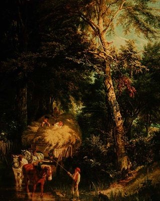 Átkelés a patakon (olaj, vászon) alkotó: Alfred Edward Chalon