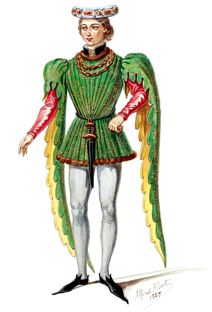 Halévy - La magicienne - jelmezmodellek Alfred Albert által - 02. Seigneur, férfikórus (retusálva) alkotó: Alfred Albert