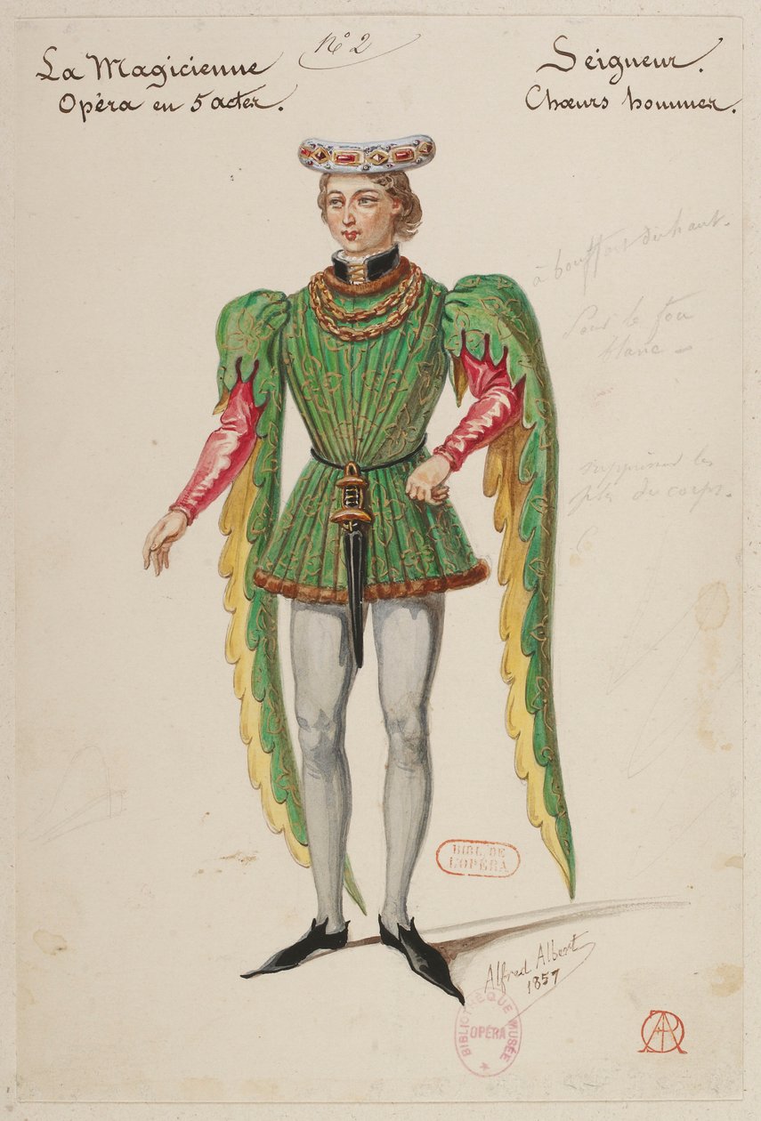 Halévy - La magicienne - jelmezmodellek Alfred Albert által - 02. Seigneur, férfikórus alkotó: Alfred Albert