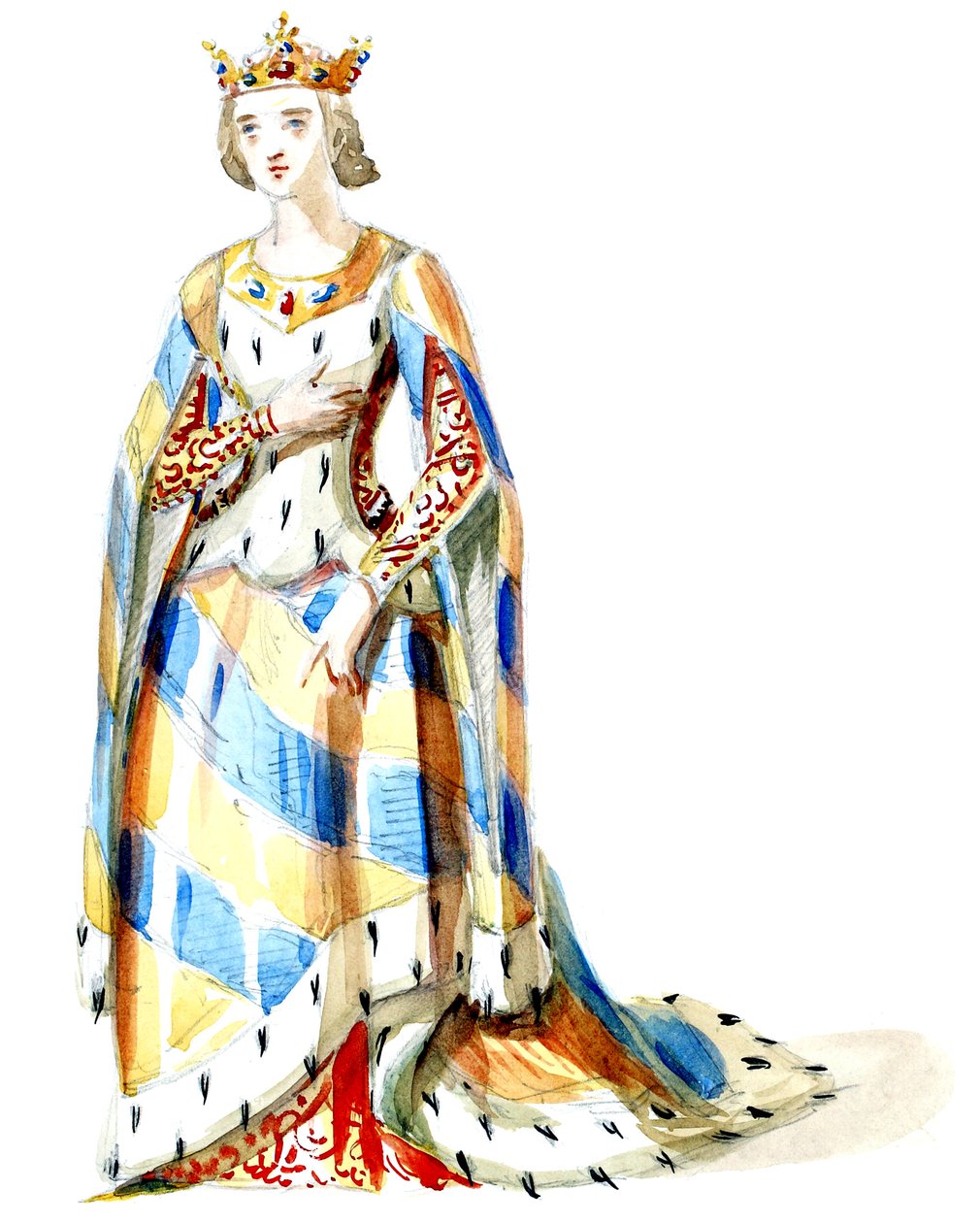 Halévy - La magicienne - jelmezmodellek Alfred Albert által - 05. Mme Gueymard, 2. jelmez (retusálva) alkotó: Alfred Albert