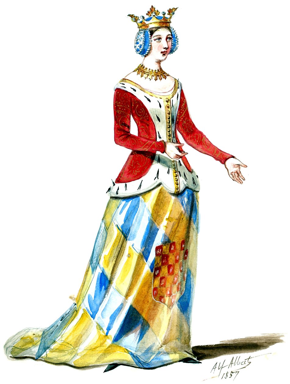 Halévy - La magicienne - jelmezmodellek Alfred Albert által - 06. Poitou grófnője. Dames de cour, kórus (retusálva) alkotó: Alfred Albert