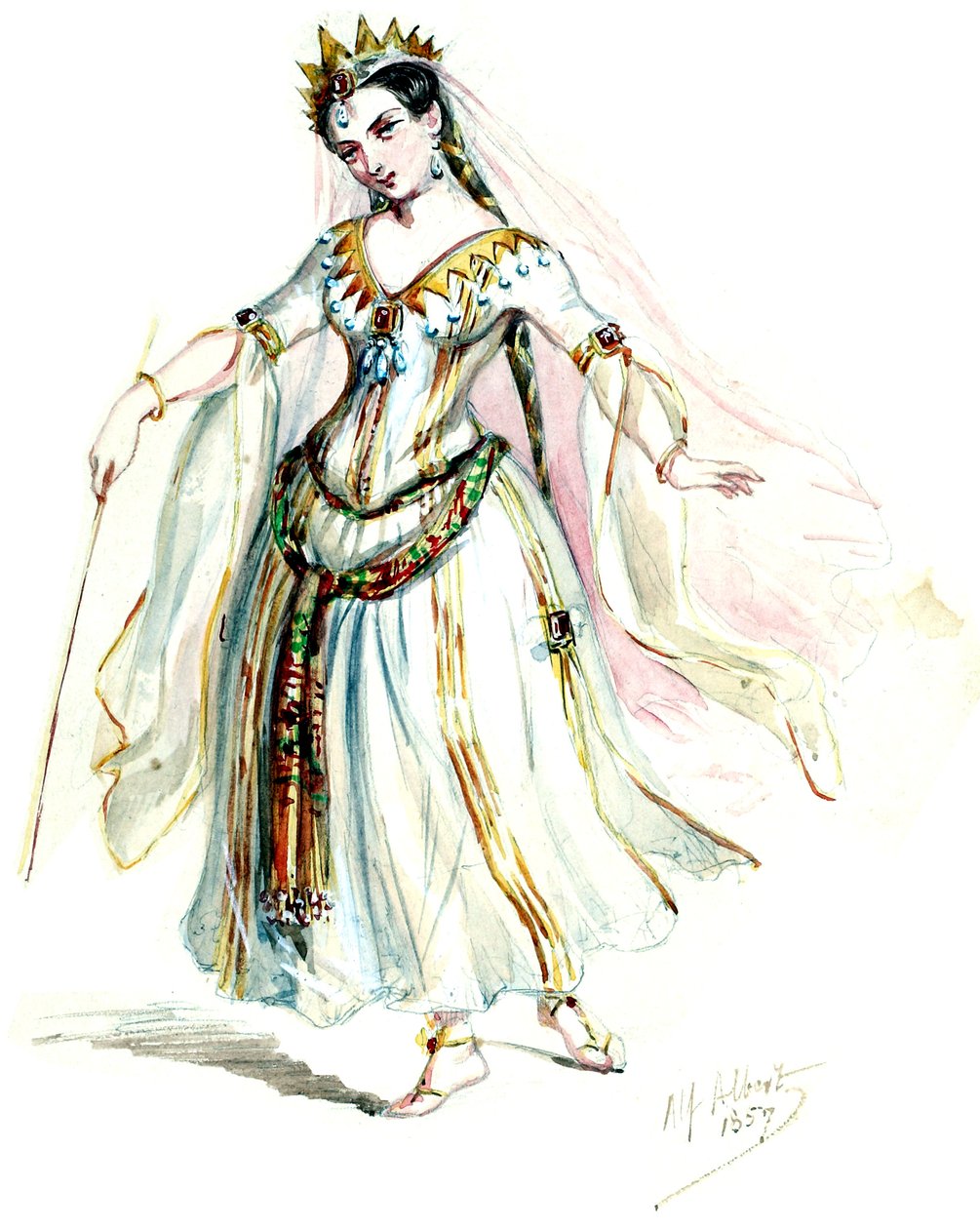 Halévy - La magicienne - jelmezmodellek: Alfred Albert - 10. tündérek, női kórus (retusálva) alkotó: Alfred Albert