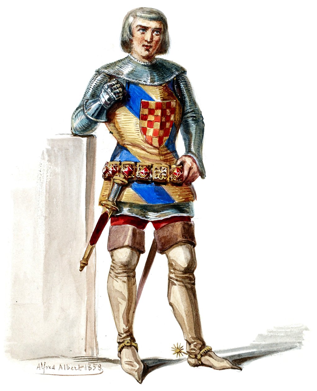 Halévy - La magicienne - jelmezmodellek: Alfred Albert - 16. Comte de Poitou, 1. jelmez, M. Belval (retusálva) alkotó: Alfred Albert