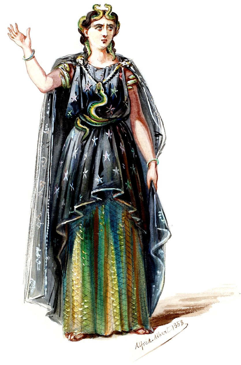 Halévy - A varázsló - jelmezmodellek: Alfred Albert - 20. Mélusine, 2. jelmez (retusálva) alkotó: Alfred Albert