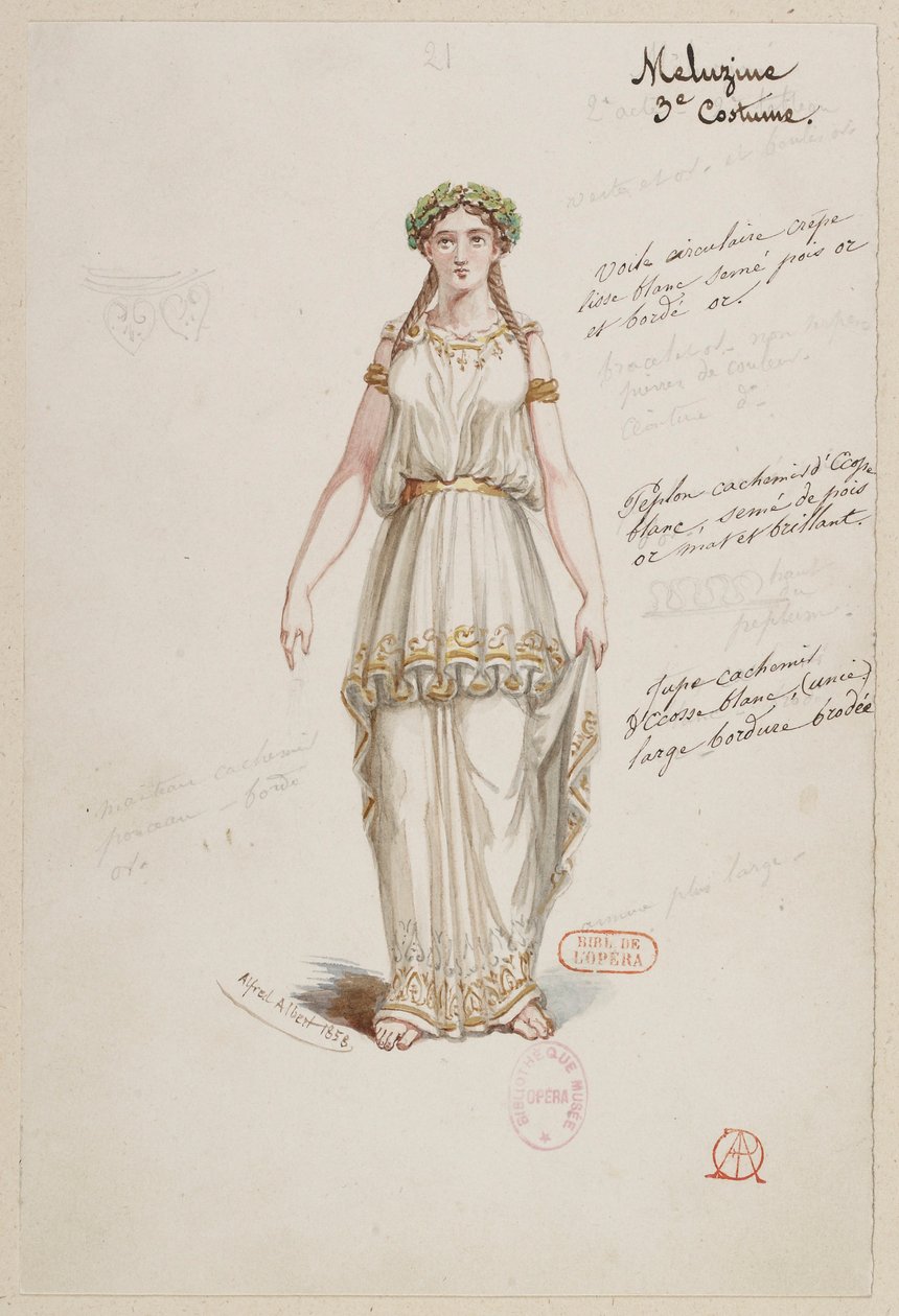 Halévy - La magicienne - jelmezmodellek: Alfred Albert - 21. Mélusine, 3. jelmez alkotó: Alfred Albert