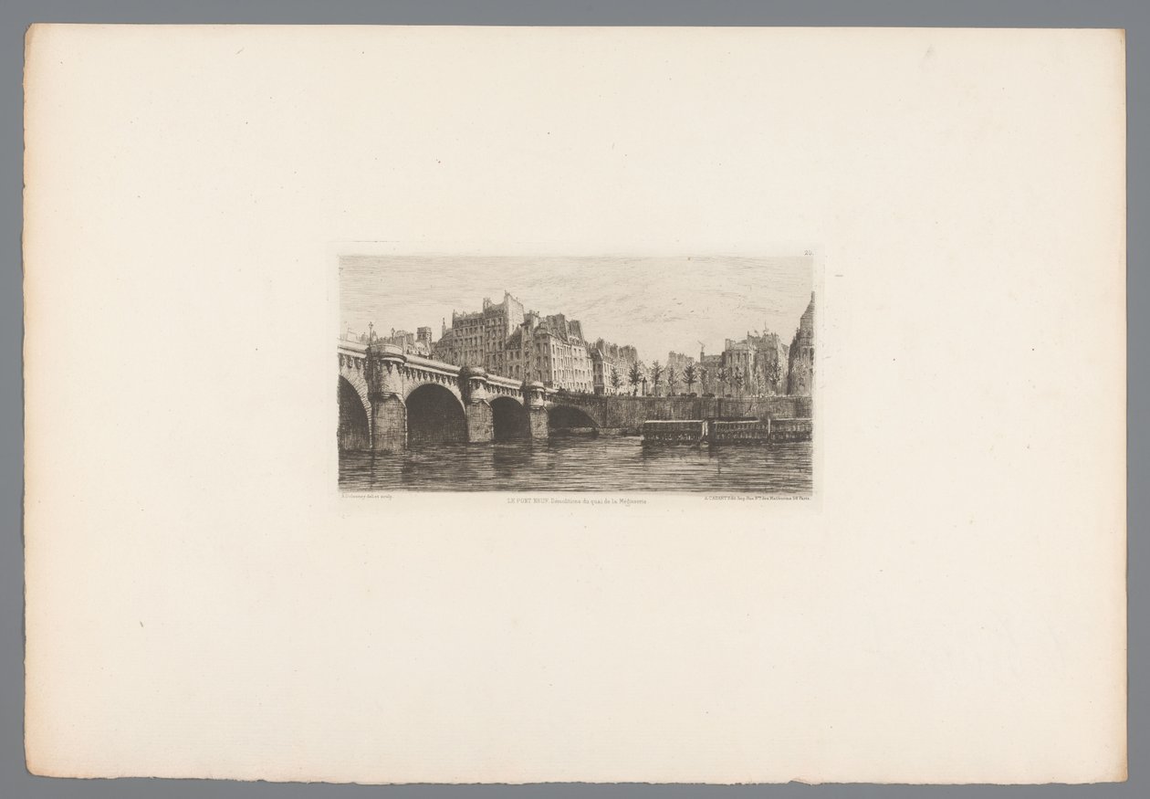 Kilátás a Pont Neuf-ra Le Pont Neuf (cím az objektumon) Francia rézkarcok 1874-ből (sorozat címe) L