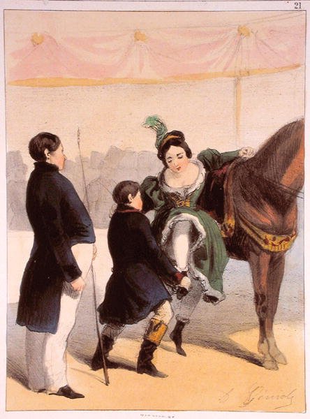 A cirkuszi előadóművész a Les Femmes de Paris-ból, 1841-42 alkotó: Alfred Andre Geniole