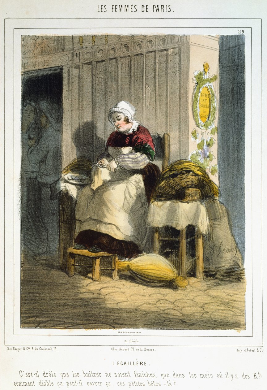 Az osztriga eladó, A párizsi nők, 1841-42 alkotó: Alfred Andre Geniole