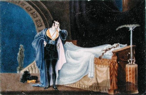 Az ateista, aki felesége holttestét nézi, Charlotte Bronte (1816-55) (litho) alkotó: Alfred B. (after) Clayton