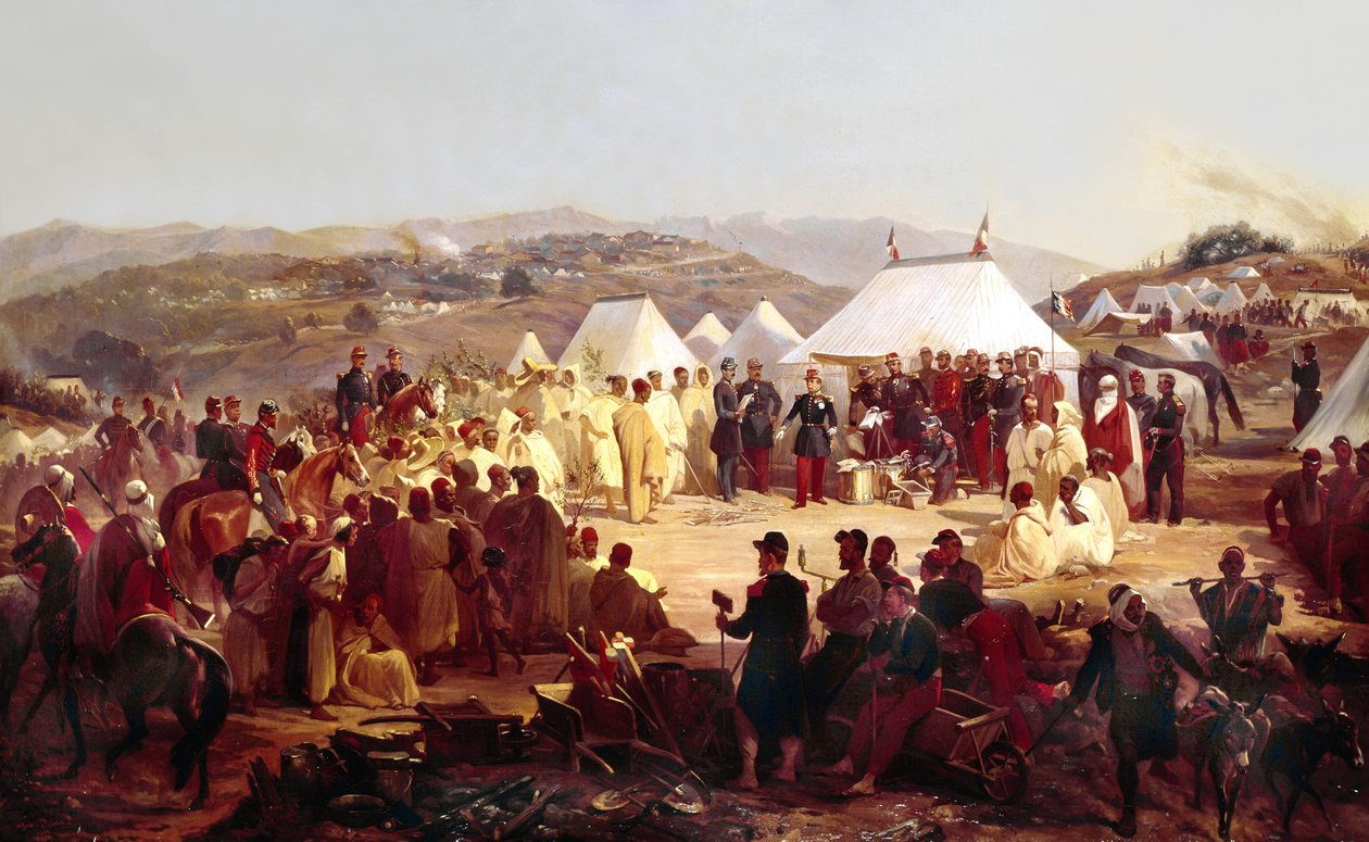 Algéria meghódítása: a kabiliai Beni Raten törzs átadása Randon francia marsallnak (1795-1871) 1854-ben alkotó: Alfred Charles Ferdinand Decaen