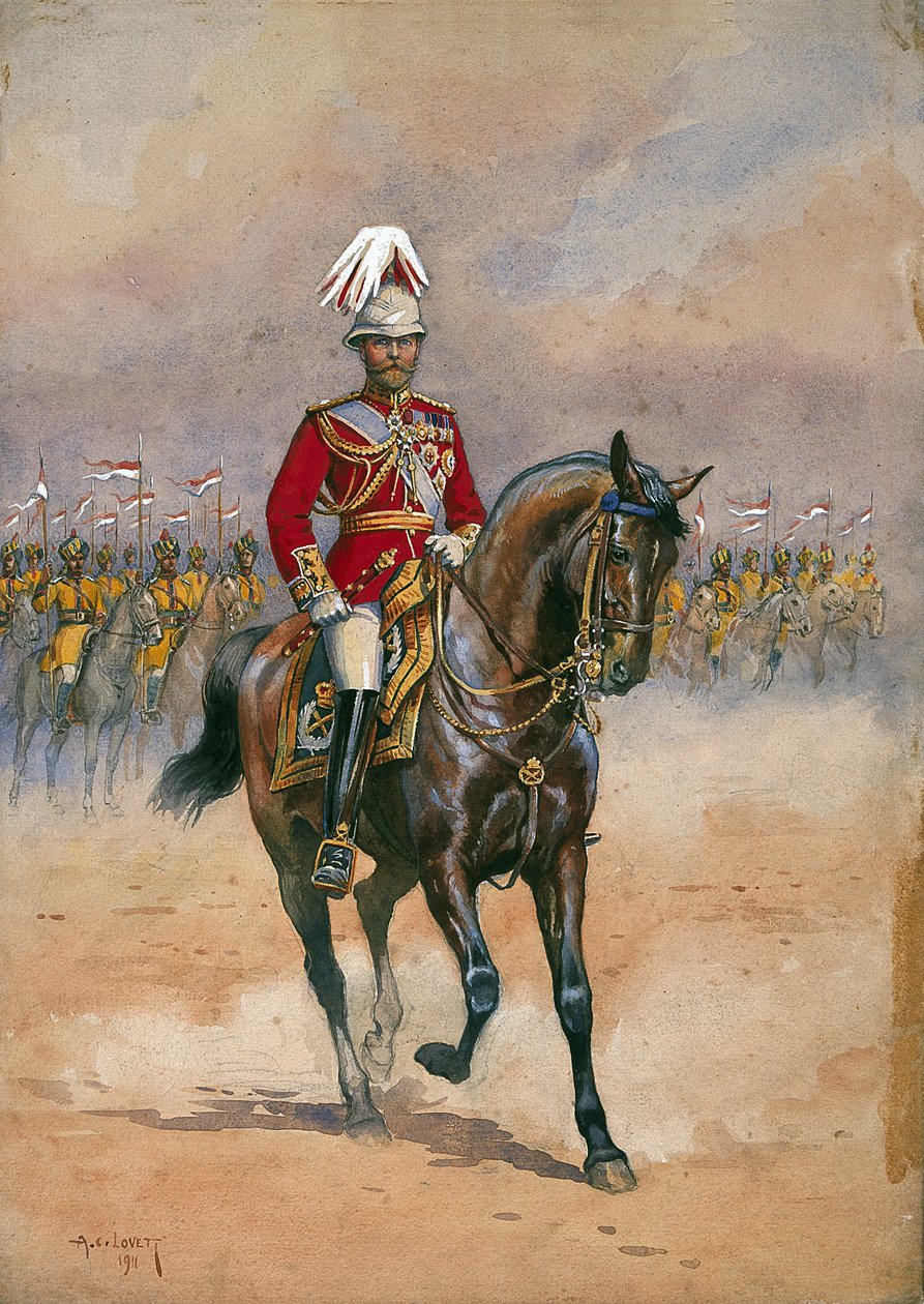 Őfelsége, a Császár Király, 1910, G. F. őrnagy illusztrációja az India hadseregeihez. MacMunn, kocsma. 1911 w alkotó: Alfred Crowdy Lovett
