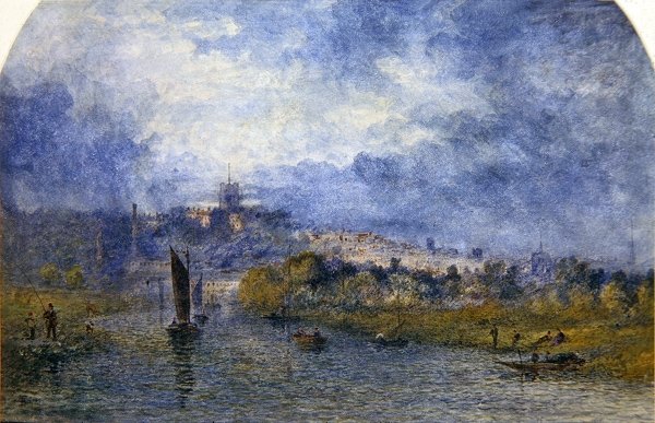 Naplemente Norwich felett (akvarell, papír) alkotó: Alfred Dawson