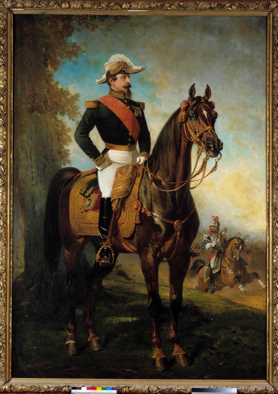III. Napóleon császár (1808-1873) lovas portréja Alfred de Dreux (1810-1860) festménye 19. századi Párizs, Musee de l