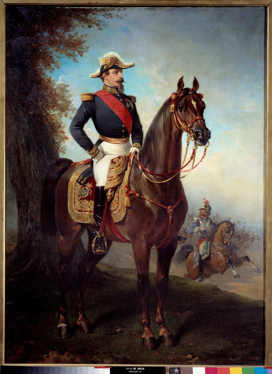 III. Napóleon (1808-1873) lovas portréja. Alfred De Dreux festménye (1810-1860) alkotó: Alfred Dedreux