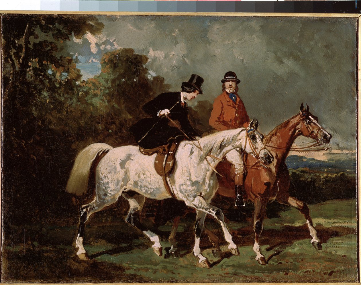 ""lovaglás"" (Ride) A nő oldalnyeregben lovagol. Alfred de Dreux (1810-1860) festménye 1840-1855 Méret: 24x32 cm Szentpétervár, Remeteség Múzeum alkotó: Alfred Dedreux