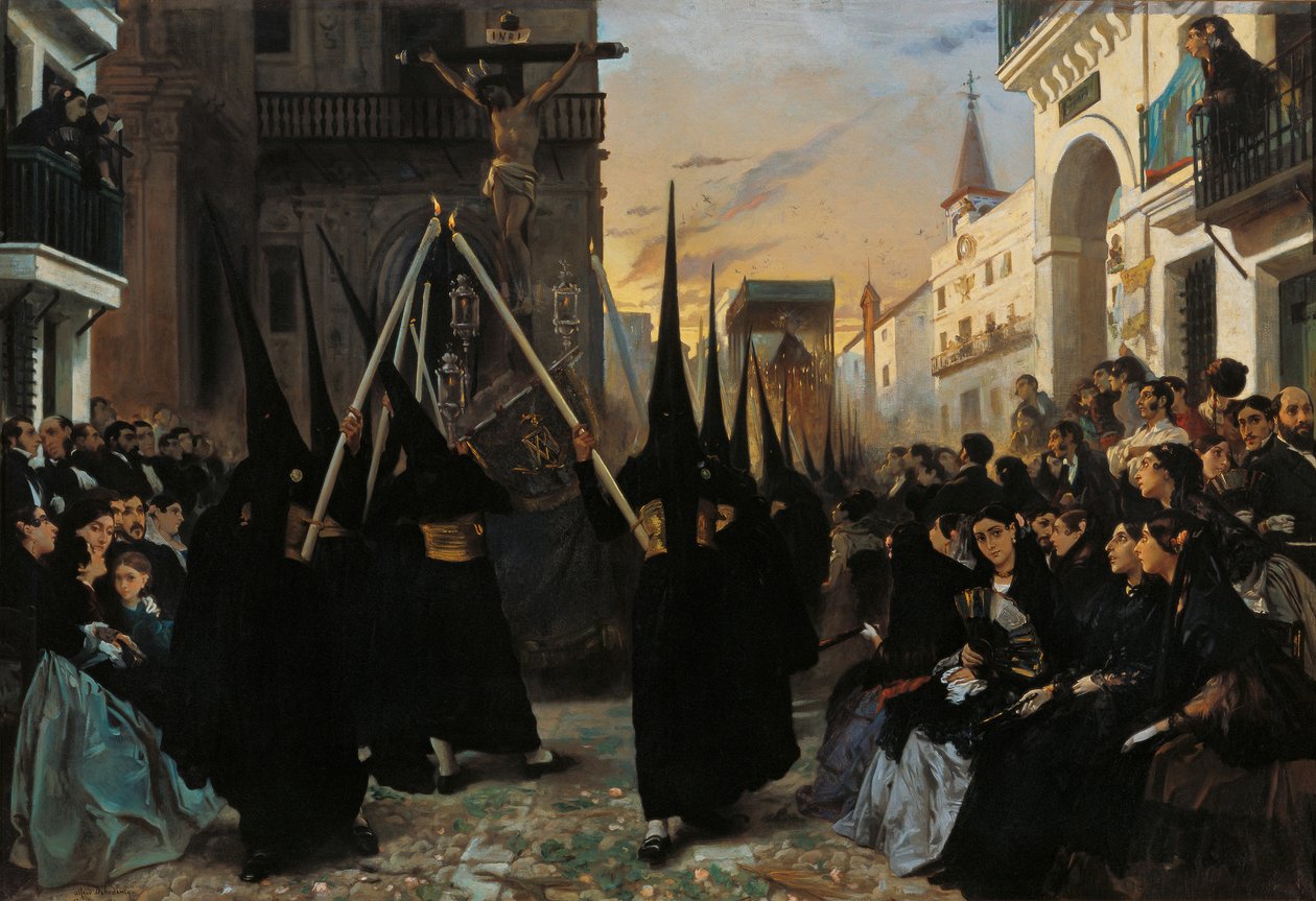 A felvonulás a Genova utcában alkotó: Alfred Dehodencq