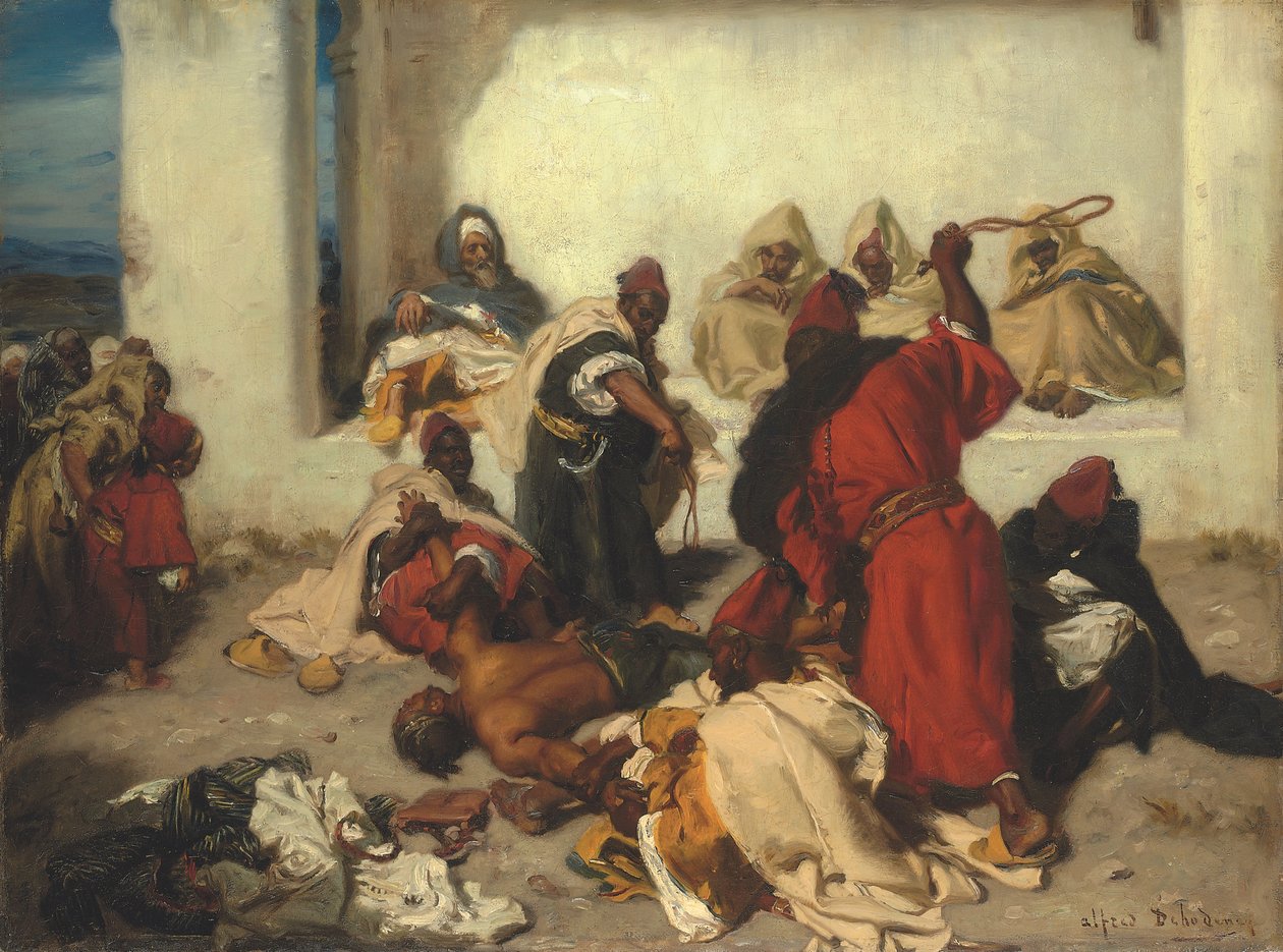 Az elfogott tolvaj (olaj, vászon) alkotó: Alfred Dehodencq