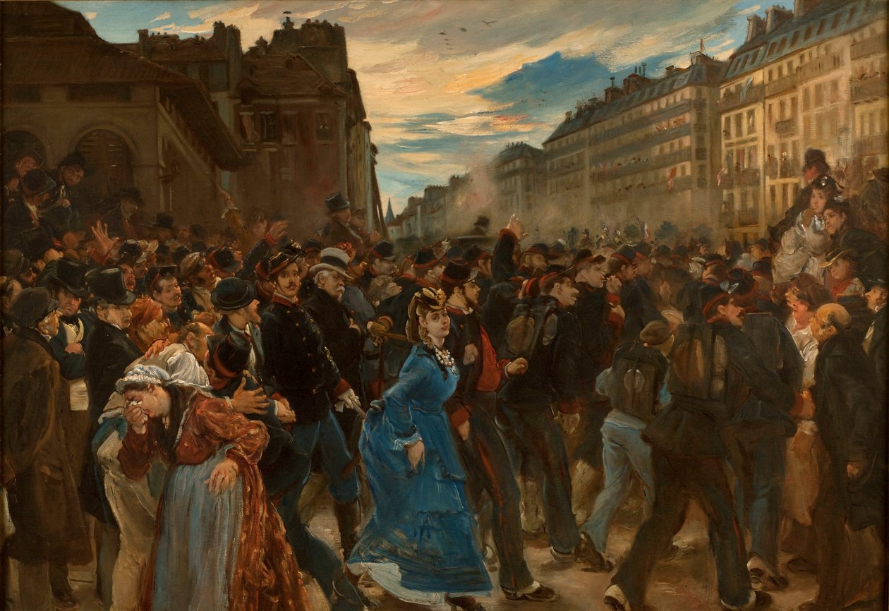 A Garde mobil indulása 1870 júliusában, 1879 körül. alkotó: Alfred Dehodencq