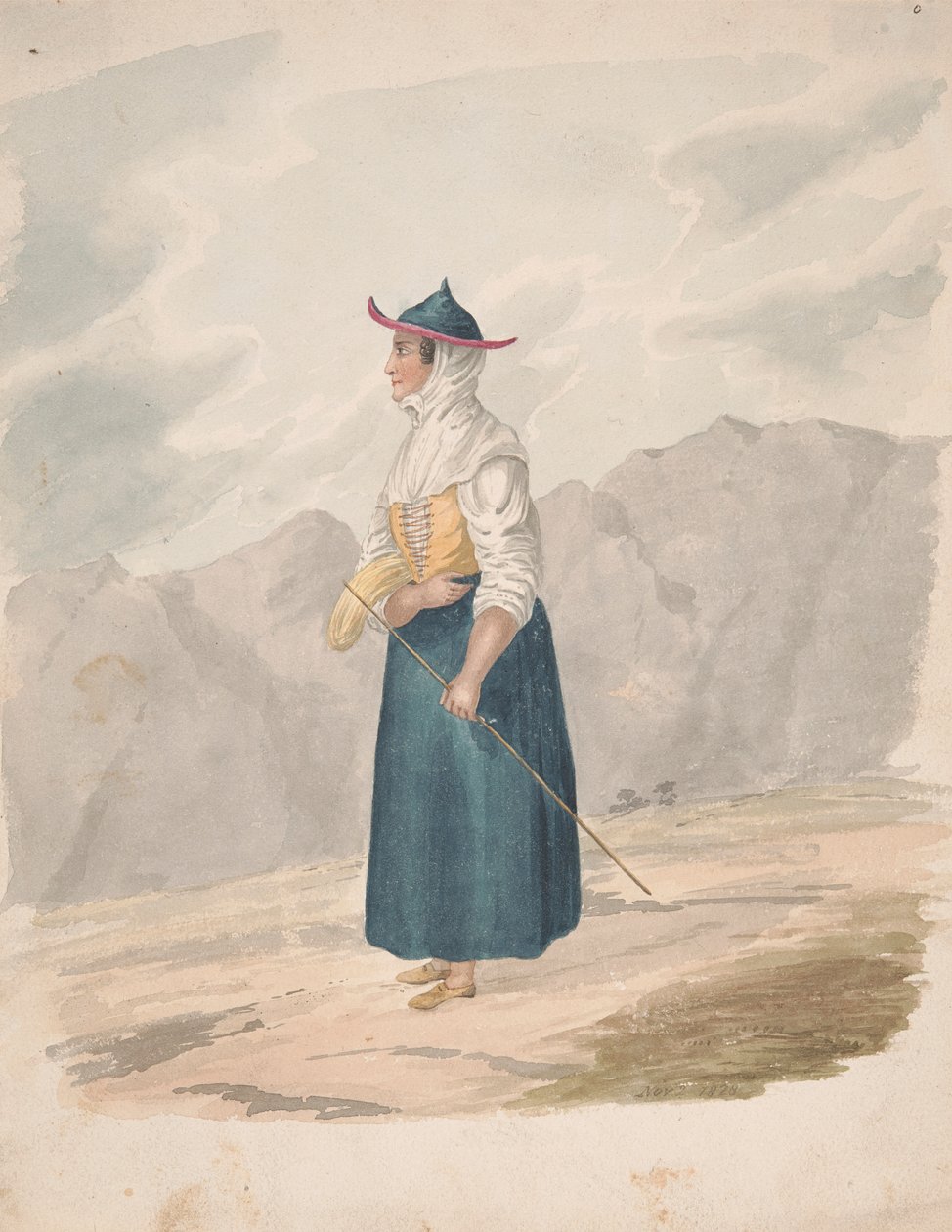 Parasztasszony személyzettel, La Palma alkotó: Alfred Diston