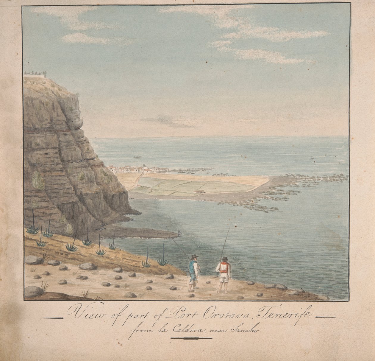Kilátás a Port Orotava egy részéről, Tenerife La Caldevából, Sancho közelében alkotó: Alfred Diston