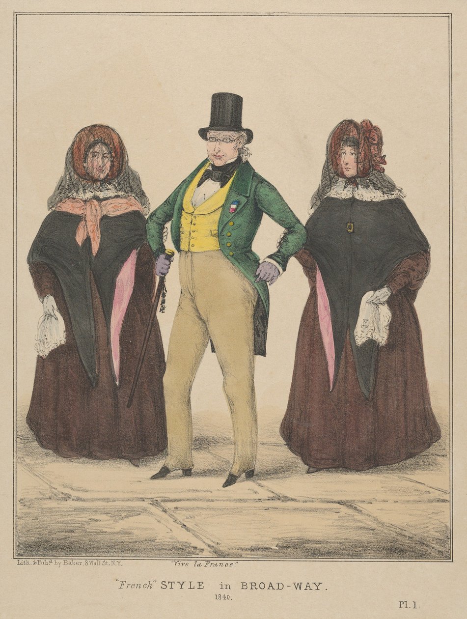 Vive la France, francia stílus a Broadwayben, 1840. alkotó: Alfred E. Baker