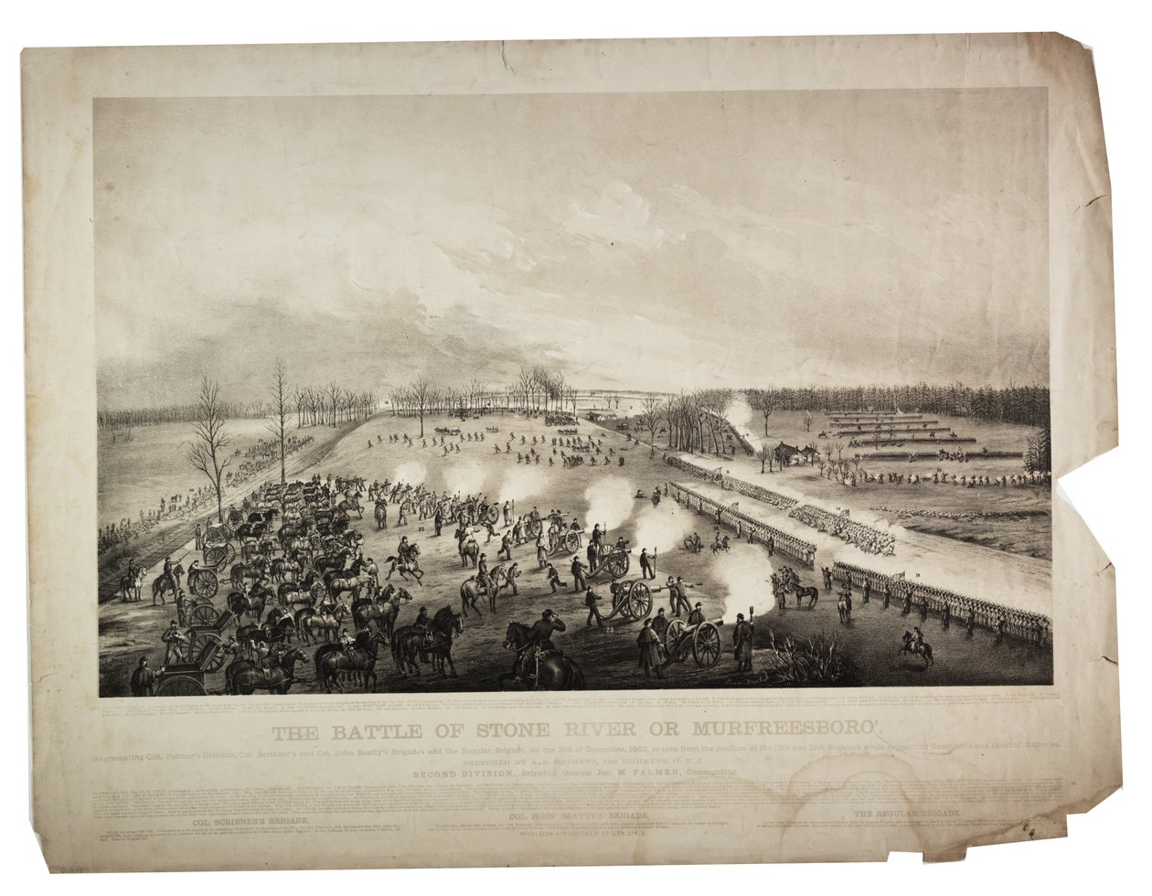 A Stone River vagy Murfreesboro csata, 1863 alkotó: Alfred E. Mathews