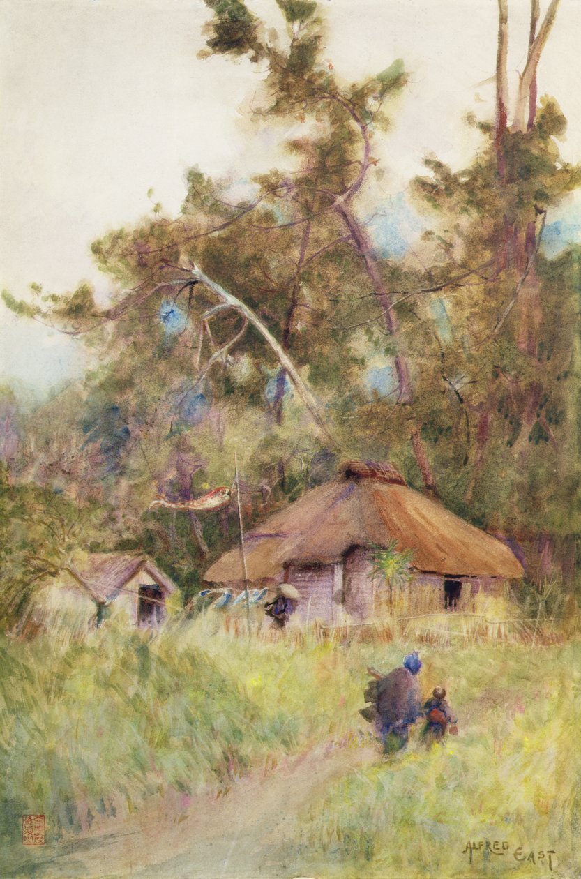Egy viharos nap Japánban, 1889 körül (akvarell papíron) alkotó: Alfred East