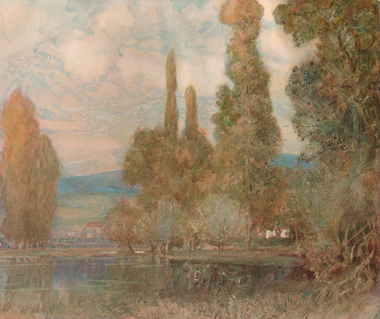 A tó szélén, XIX. század, 1911 alkotó: Alfred East