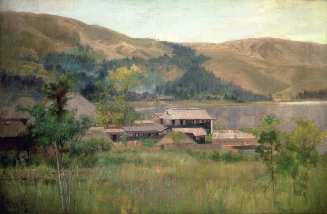 Biwa-tó, 1889 körül (olaj, vászon) alkotó: Alfred East