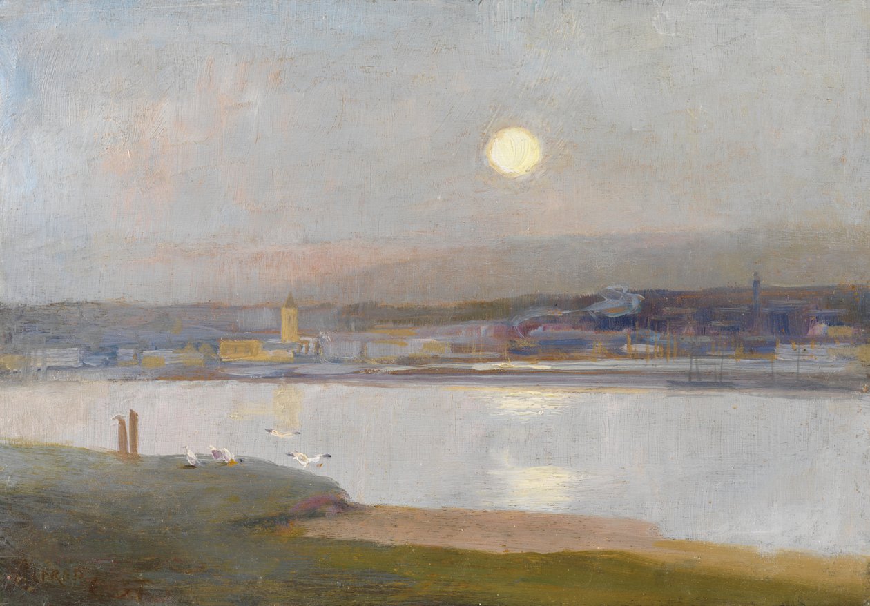 Holdfelkelte Hayle felett, Lelantból, 1892 körül alkotó: Alfred East