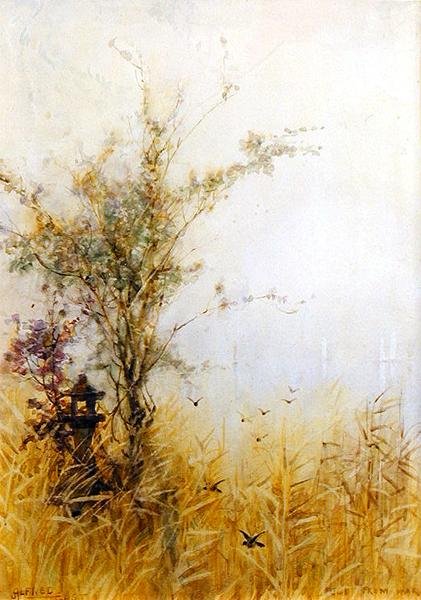 A Fuji-san, kora reggel, 1889 körül (akvarell papíron) alkotó: Alfred East