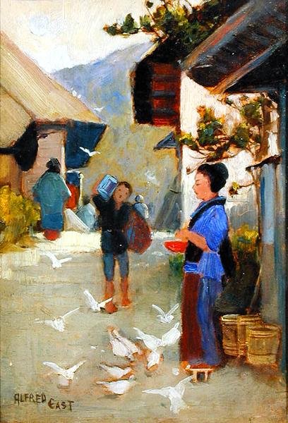 Falu a To-kai-do-n, 1889 körül (olaj, tábla) alkotó: Alfred East