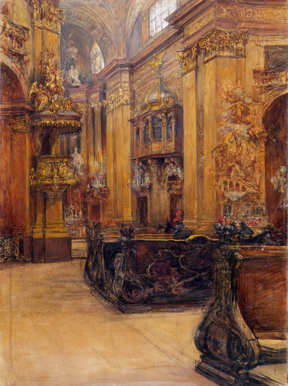 A bécsi Peterskirche belseje alkotó: Alfred Edler von Pflügl
