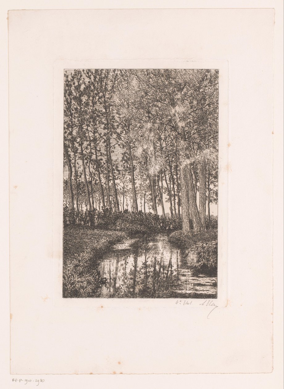 Magas fák a víz mellett alkotó: Alfred Elsen (signed by artist)