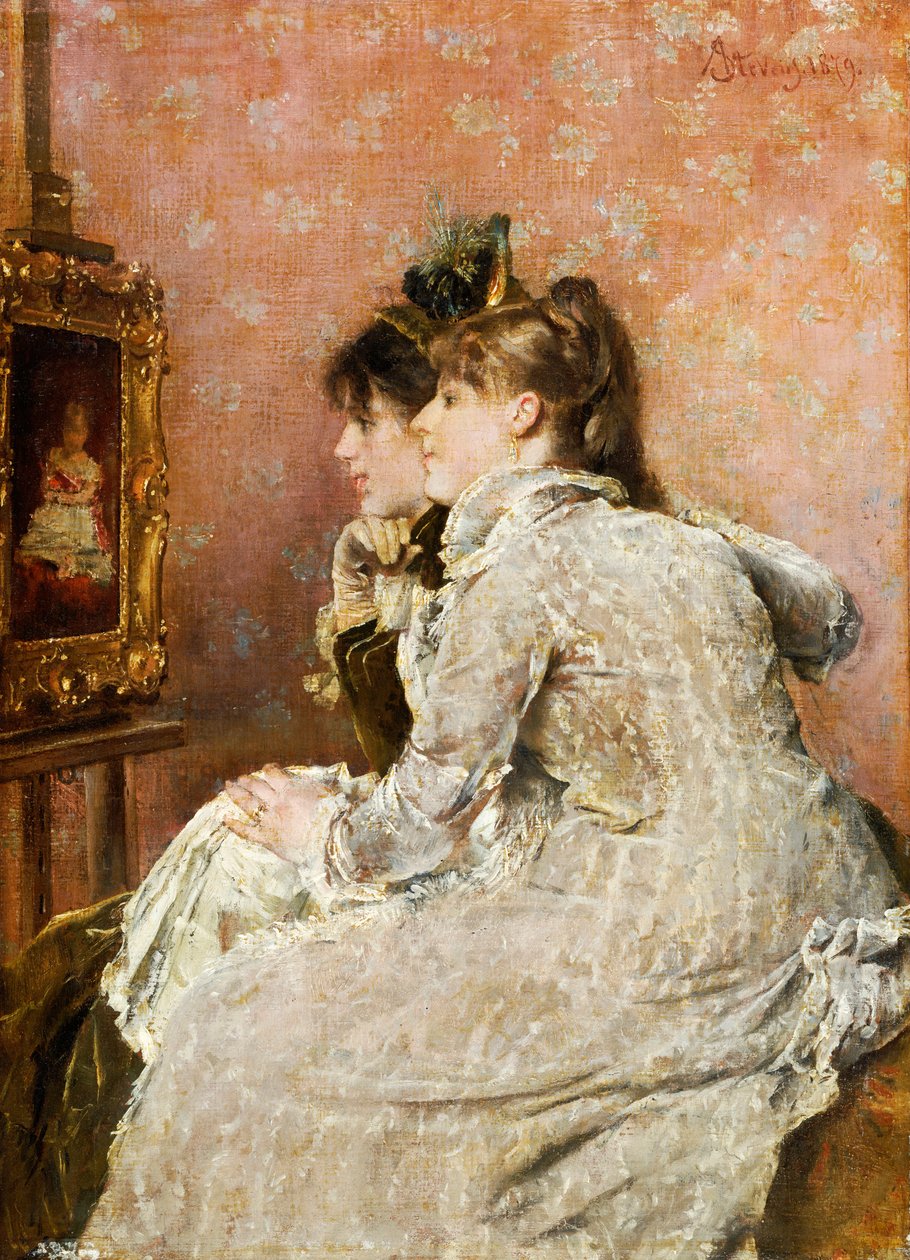 A portré megcsodálása, 1879 alkotó: Alfred Emile Stevens