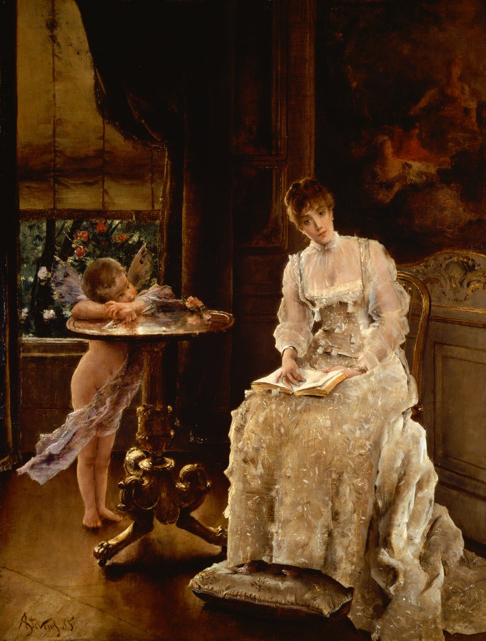 Daydream (olaj) alkotó: Alfred Emile Stevens