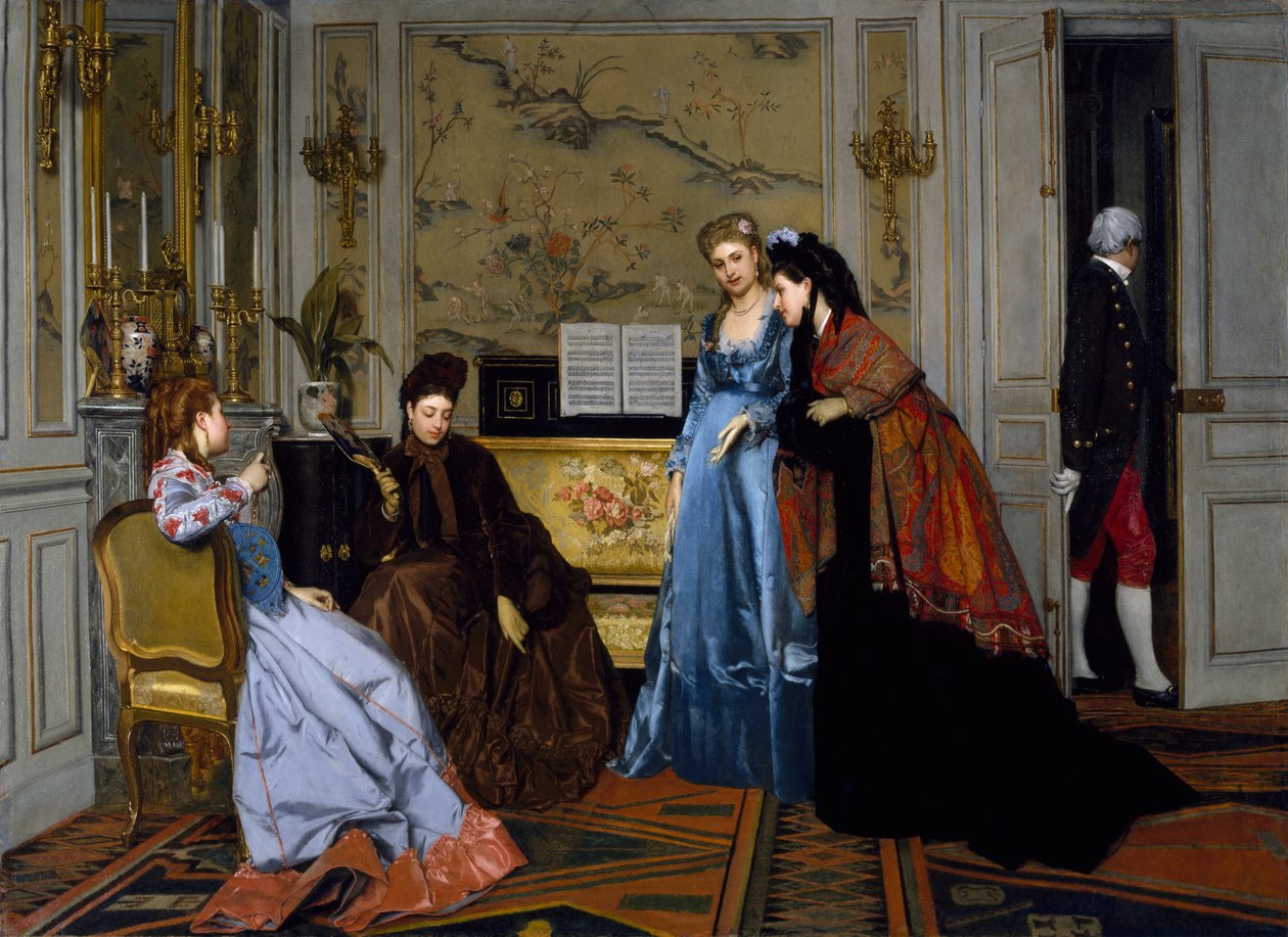 Elegáns figurák egy szalonban, dátum nélkül alkotó: Alfred Emile Stevens