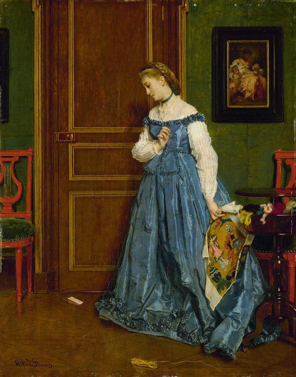 Habozás, esetleg Madame Monteaux, 1867 körül alkotó: Alfred Emile Stevens