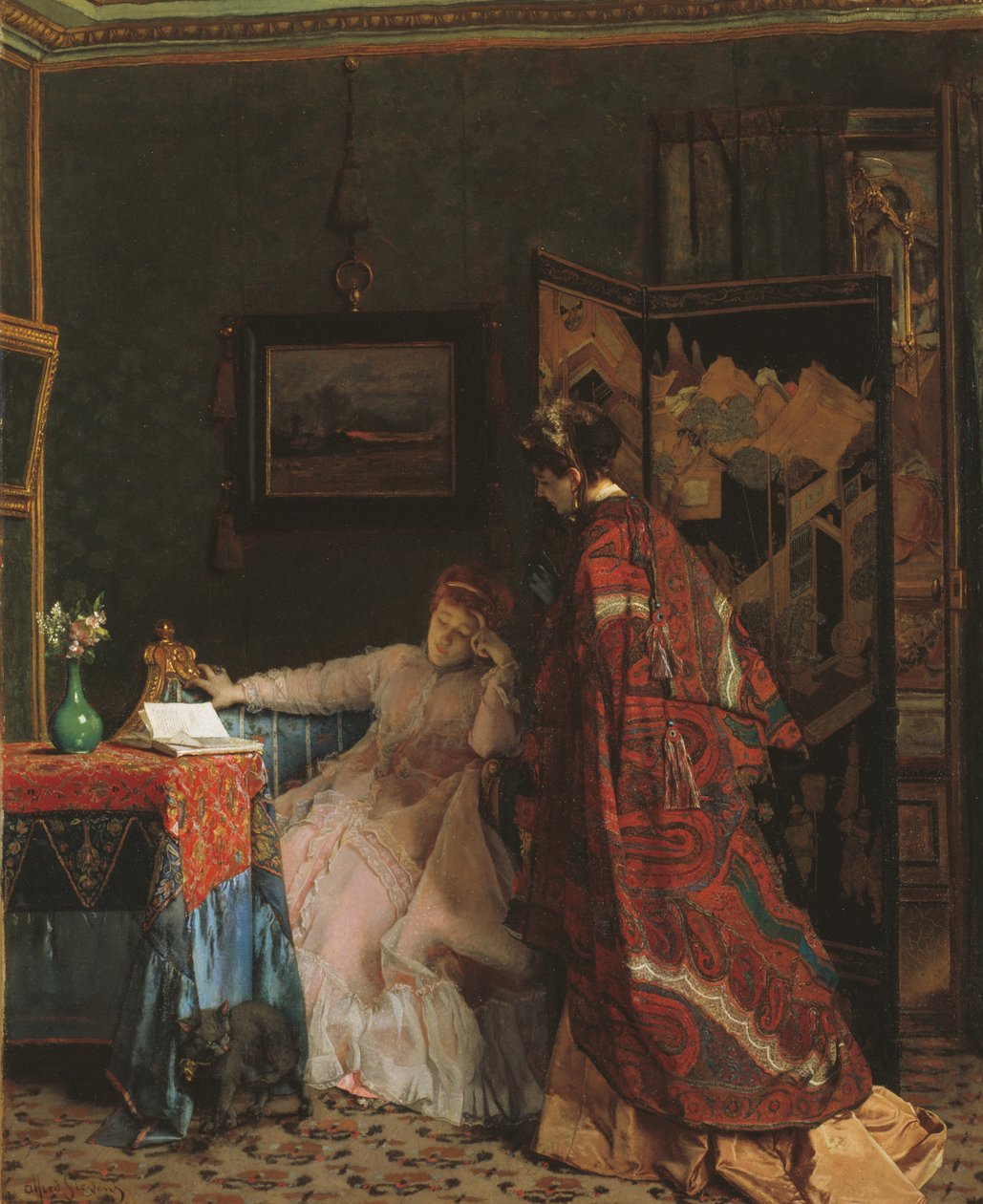 A látogatás, 1869 előtt (olaj, vászon) alkotó: Alfred Emile Stevens