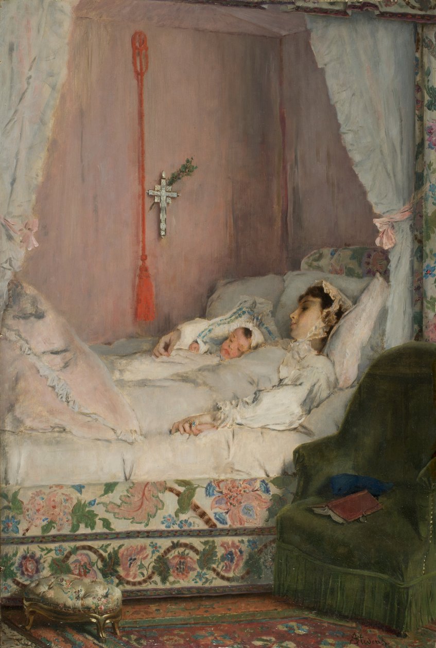 Une mère (Egy anya), 1870 körül (olaj, tábla) alkotó: Alfred Emile Stevens