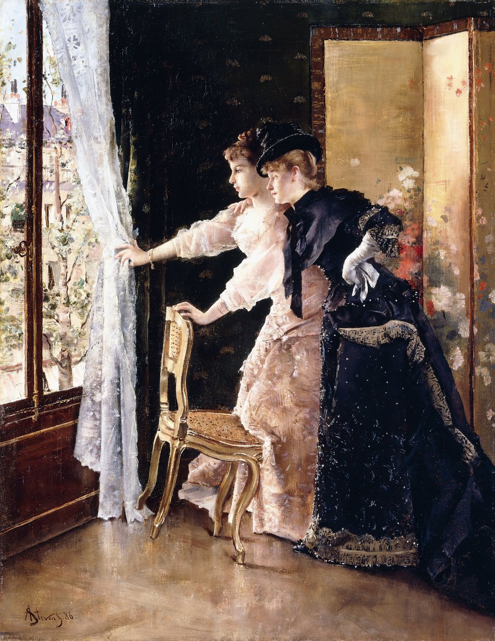 Nézni a vőlegényt elhaladni, 1886 alkotó: Alfred Emile Stevens